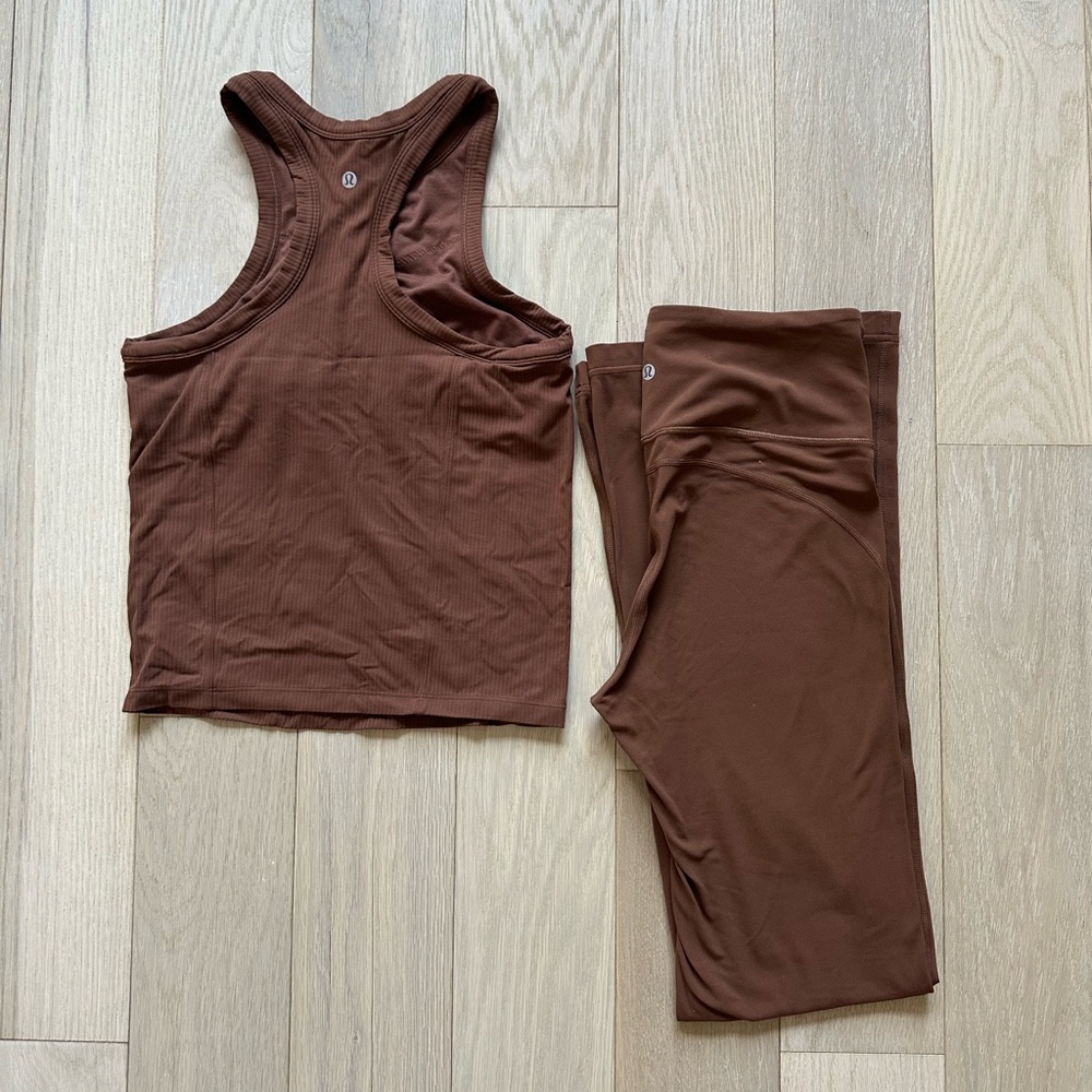 Lululemon Groove Nulu Super-High-Rise Flared Pant & matching top 

Matching set